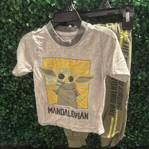 Star Wars Olive Jogger Set with Yellow Stripe